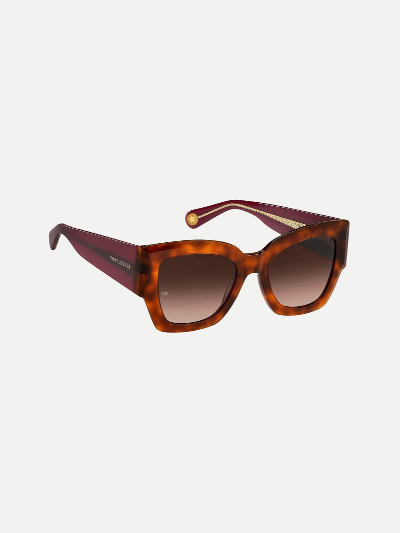 Női Tommy Hilfiger Wrap Sunglasses Napszemüveg Piros | HU 677SGL